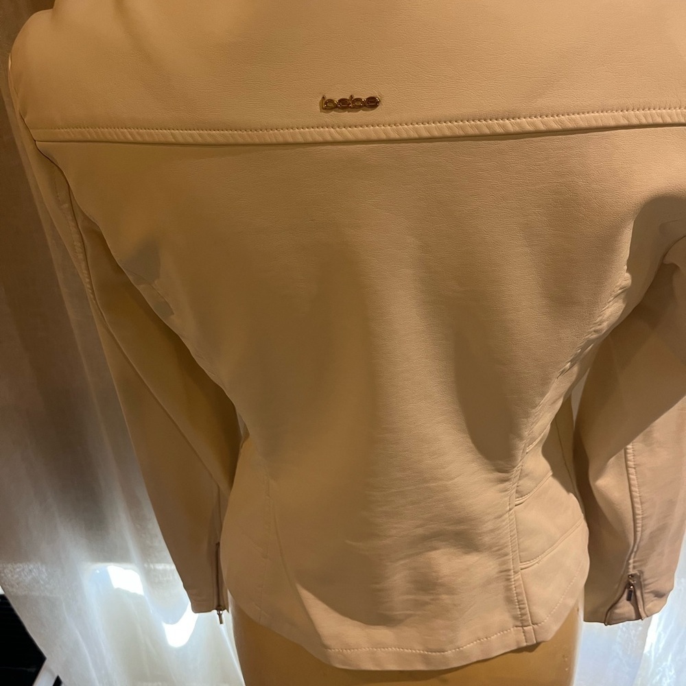 Designer Bebe cream faux leather jacket - Picture 3 of 6